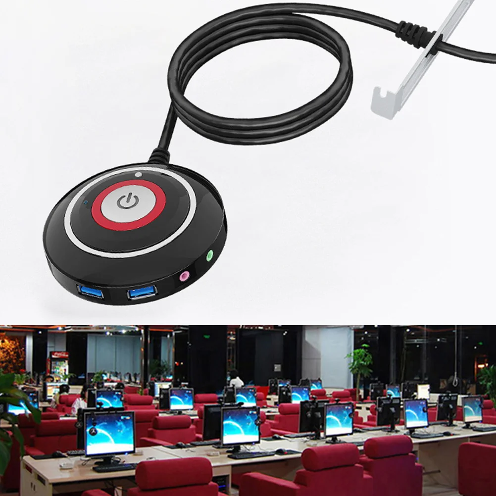 

Replacement Desktop Computer Reset Button ABS Durable Power Switch for Home Office Cafe Ktv Computer Case USB Extension