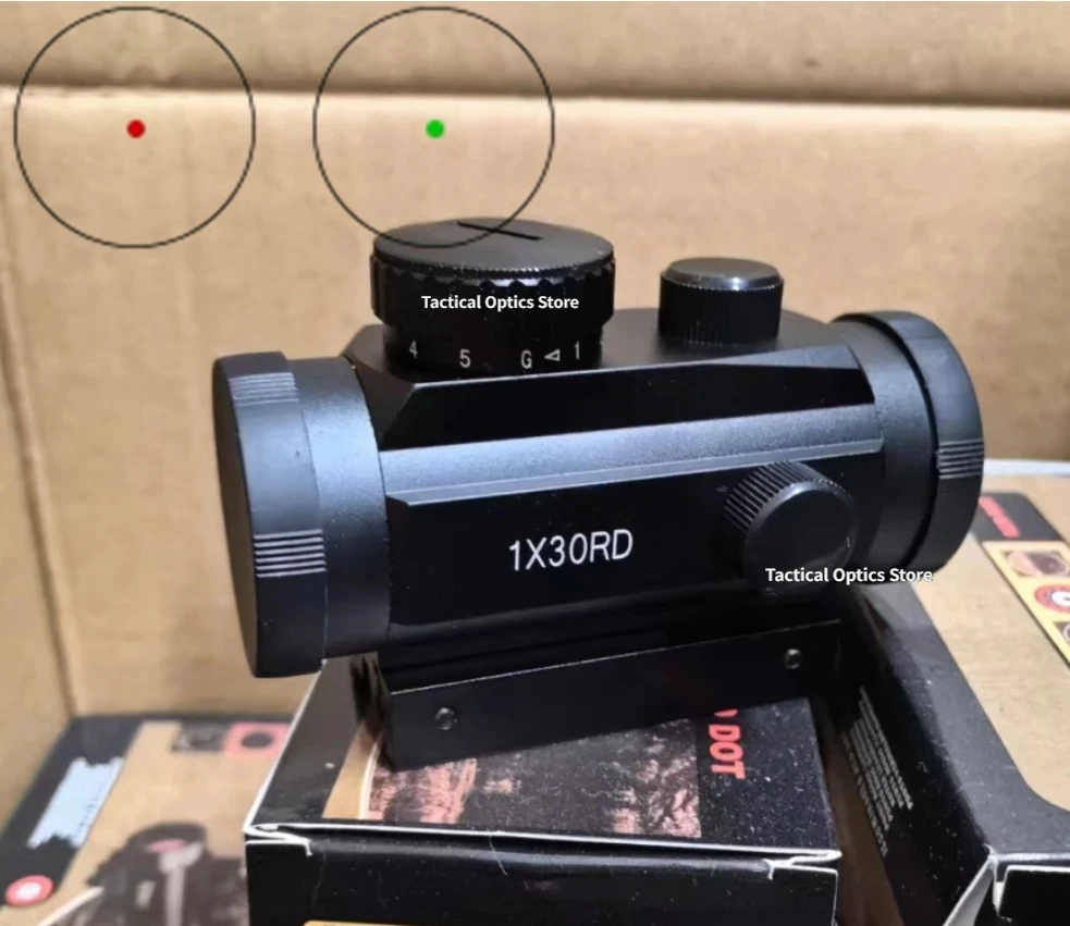 1X30mm Red Dot Sight Scope Tactical Riflescope Green Red Dot Collimator Reflex Sight Hunting Opticals For 11mm/20mm Rail Mount