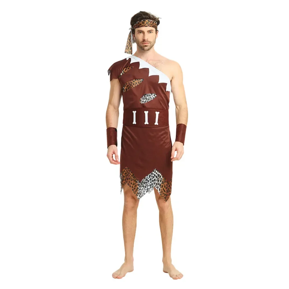 Adult Stone Age Caveman Cavewoman Cosplay Costume Indians Primitive Cosplay for Men Women Purim Halloween Costumes Fancy Dress