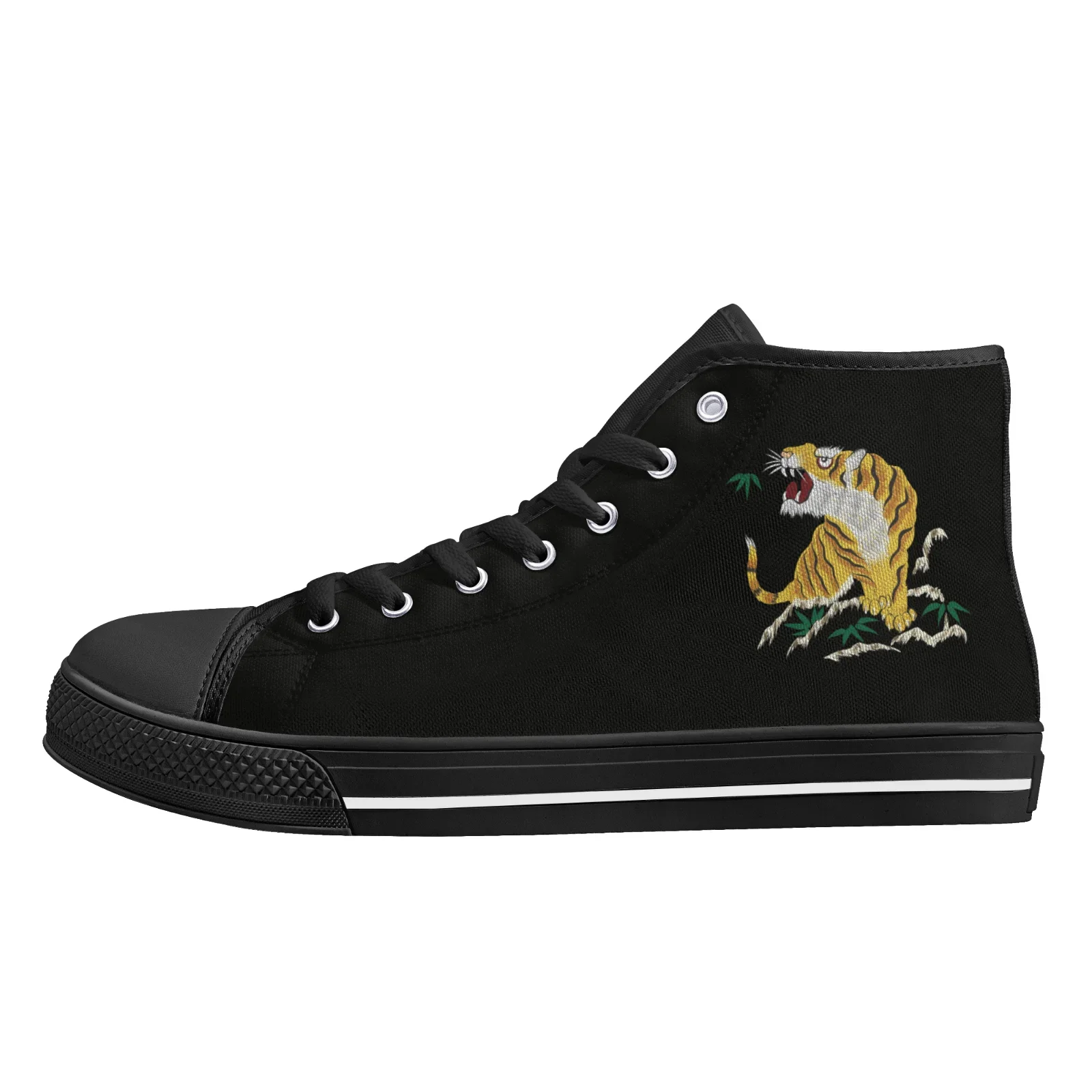Tiger Graphic Men's Classic High Top Canvas Shoes Women Vulcanized Shoes Teenage Flats Walking Sneakers High Quality Footwears view 6