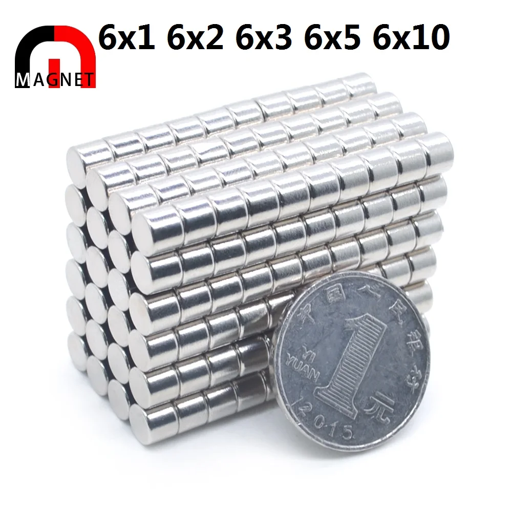 Spuer Strong Neodymium Magnet NdFeB Powerful Magnetic Small Round Rare Earth N35 Magnets Search Magnets 6x1 6x2 6x3 6x5 6x10