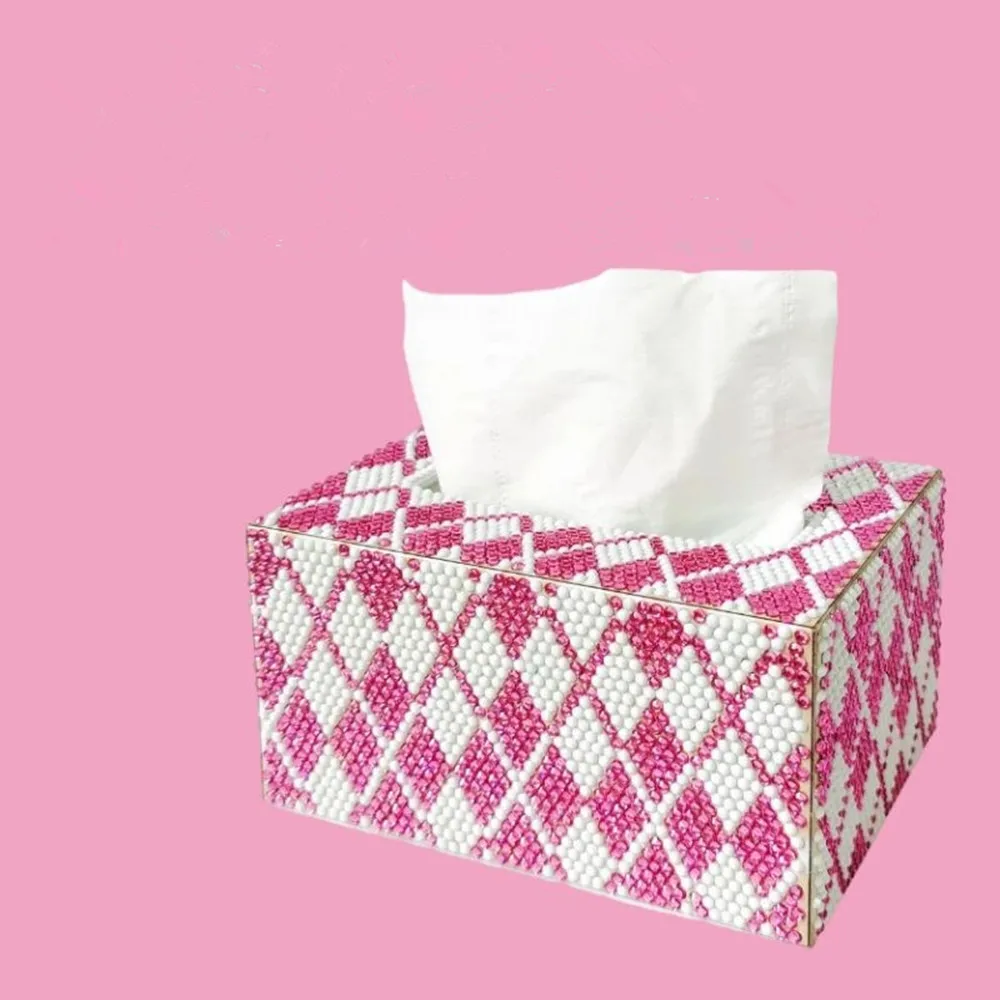 5D DIY Diamond Painting Square Tissue Box Handmade Tissue Dispenser Christmas Decoration Special Shaped Drill Storage Box Gift