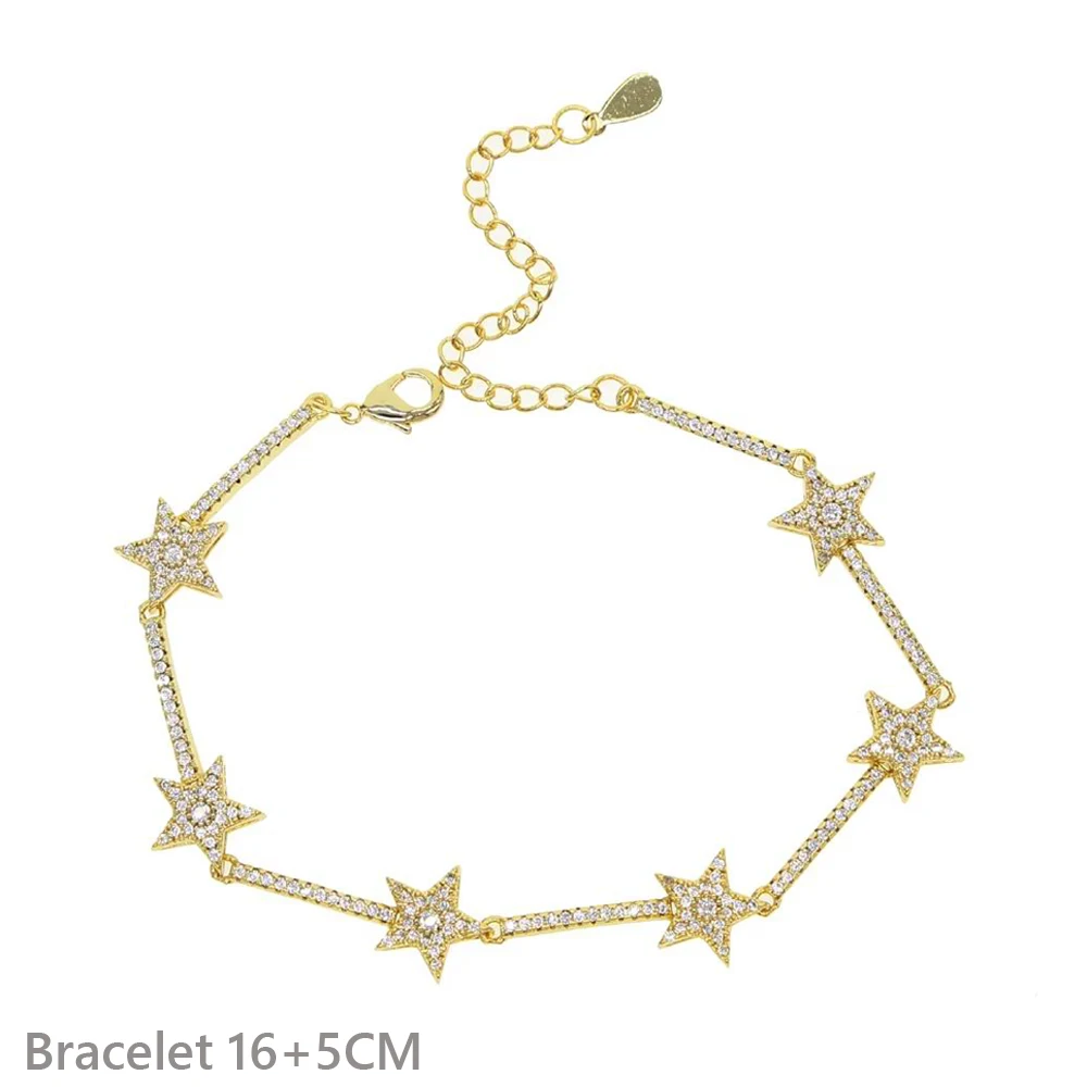 2025 Luxury Geometric Star Northstar Charm Tennis Chain Choker Necklace Full Micro Paved 5A Cubic Zirconia CZ Women Jewelry Gift