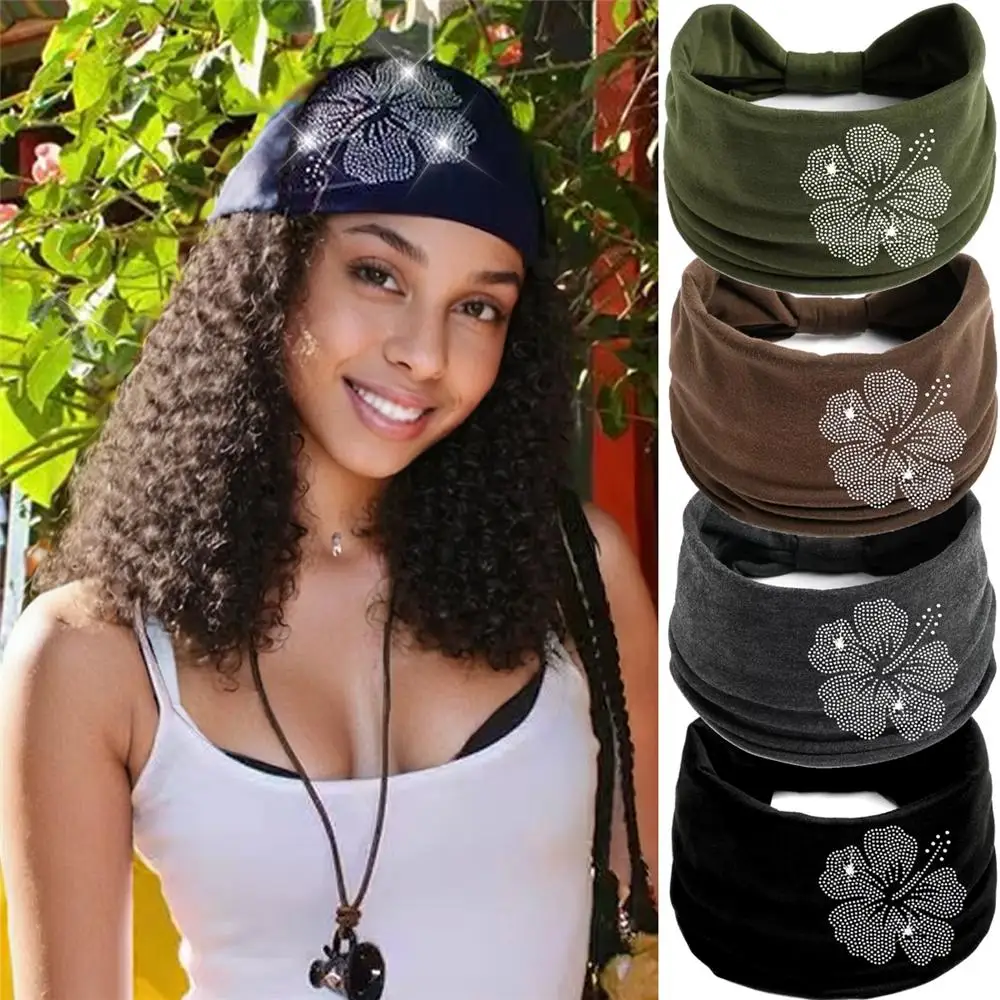 

Модная широкая повязка на голову со стразами, эластичная, украшенная, универсальная, в стиле Y2K, аксессуар для волос для женщин