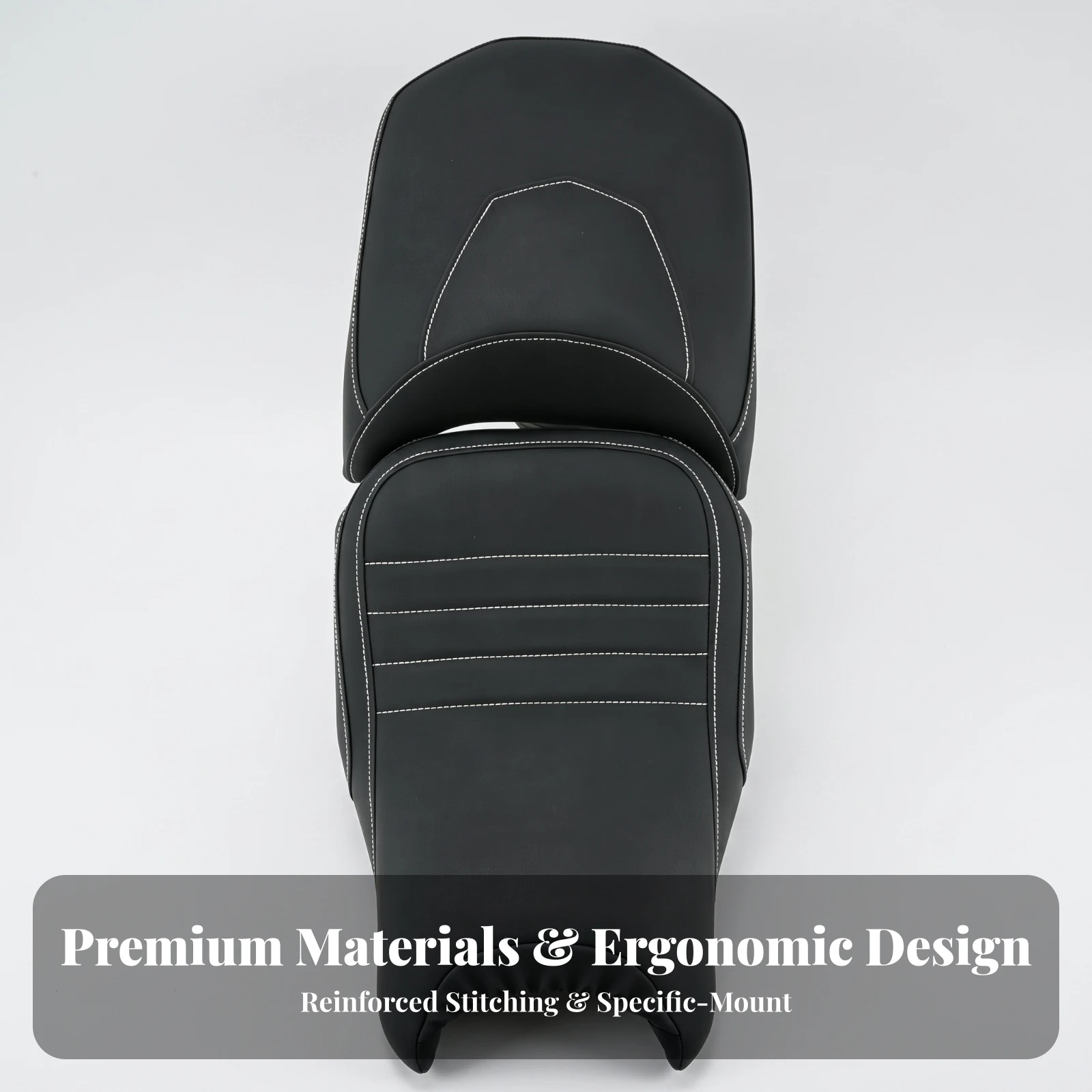 Contoured Motorcycle Seat Assembly for R1250GS 2019-2023 All-season PU Cover with Shock Absorbing Cushion Pad