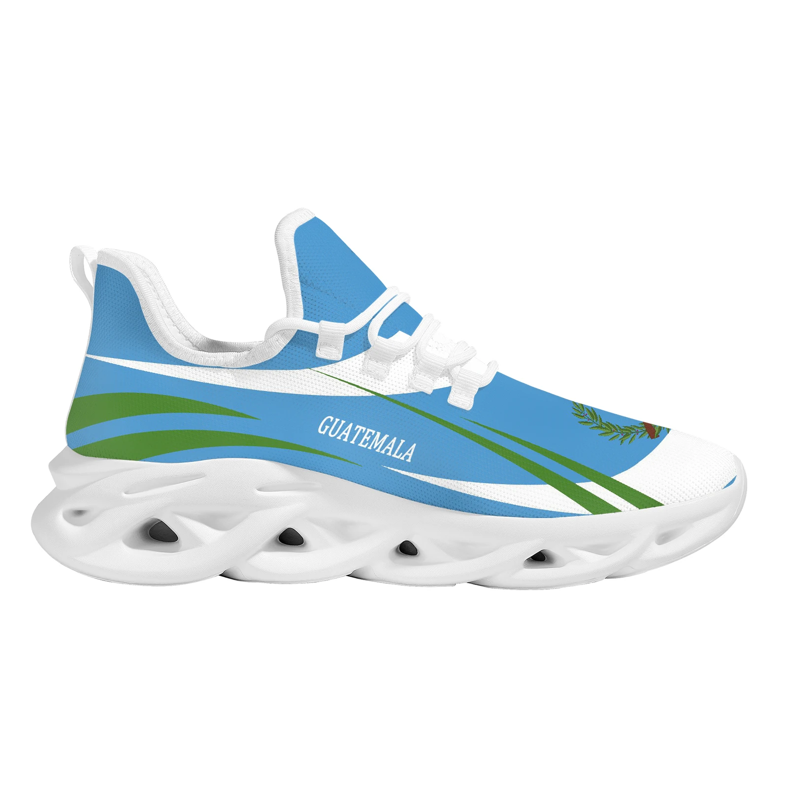 Guatemala Flag Design Lace-up Sneakers Quetzal Bird Print Casual Flat Shoes Teen Girls Fashion Outdoor Non-Slip Walking Shoes