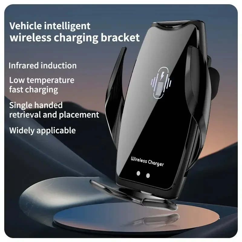 30W Car Wireless Charger Stand Bracket Infrared Induction Fast Charging Station for iPhone Samsung Xiaomi Car Phone Holder Mount