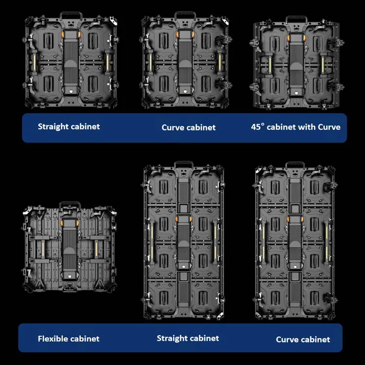 شاشة LED تركيب أمامي منحنى داخلي خارجي 500x500 مللي متر حماية زاوية اللوحة بالألوان الكاملة P2.6 P2.9 P3.9 P4.8
