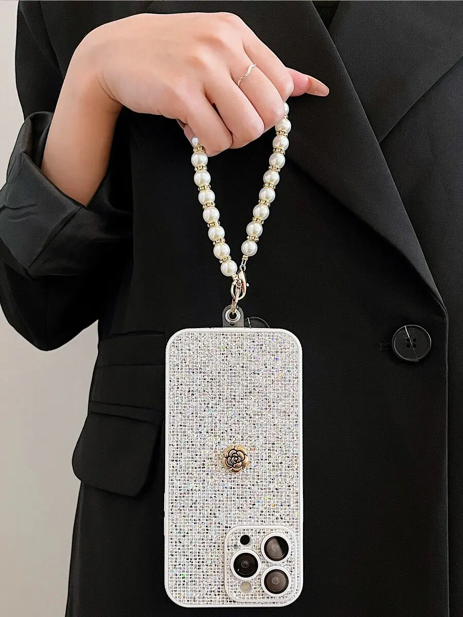 Luxury Phone Case For iPhone 16 Pro Max 14 13 12 15 Plus+ Glitter Cover for iPhone 16 13 12 11 15 14 pro max cover with Bracelet