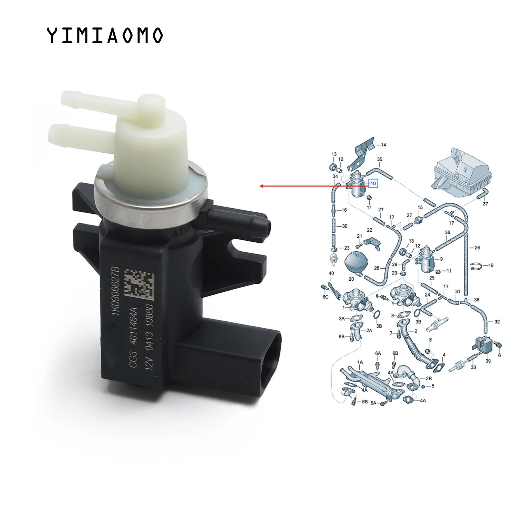 1K0906627E Engine Turbo Pressure Control Valve for AUDI A3 A4 VW GOLF Skoda BORA LT MULTIVAN T6 NEW BEETLE PASSAT SHARAN T6