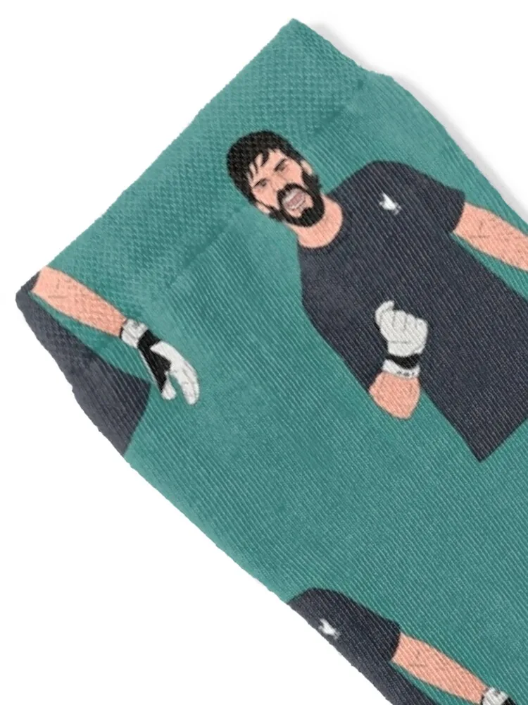 Alisson Becker Liverpool Socks cartoon happy men cotton high quality Men's Socks Women's