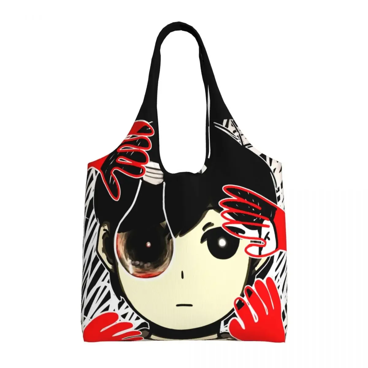 

Custom Kawaii Printed Omoris Game Anime Shopping Tote Bag Durable Canvas Shopper Shoulder Horror Adventure Handbag