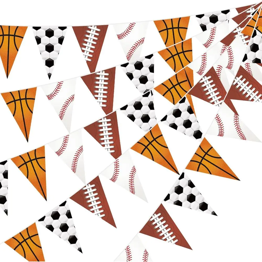 

5 Pack 49th Birthday Sports Themed Party Decorations with Football Pennant Banner and Balloon Bunting