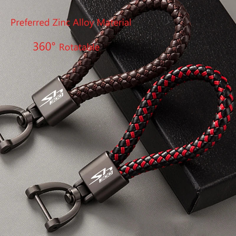 Accessories Custom LOGO Motorcycle Braided Rope Keyring Metal Keychain For Honda SH300 SH 300 SH300I SH 300I I