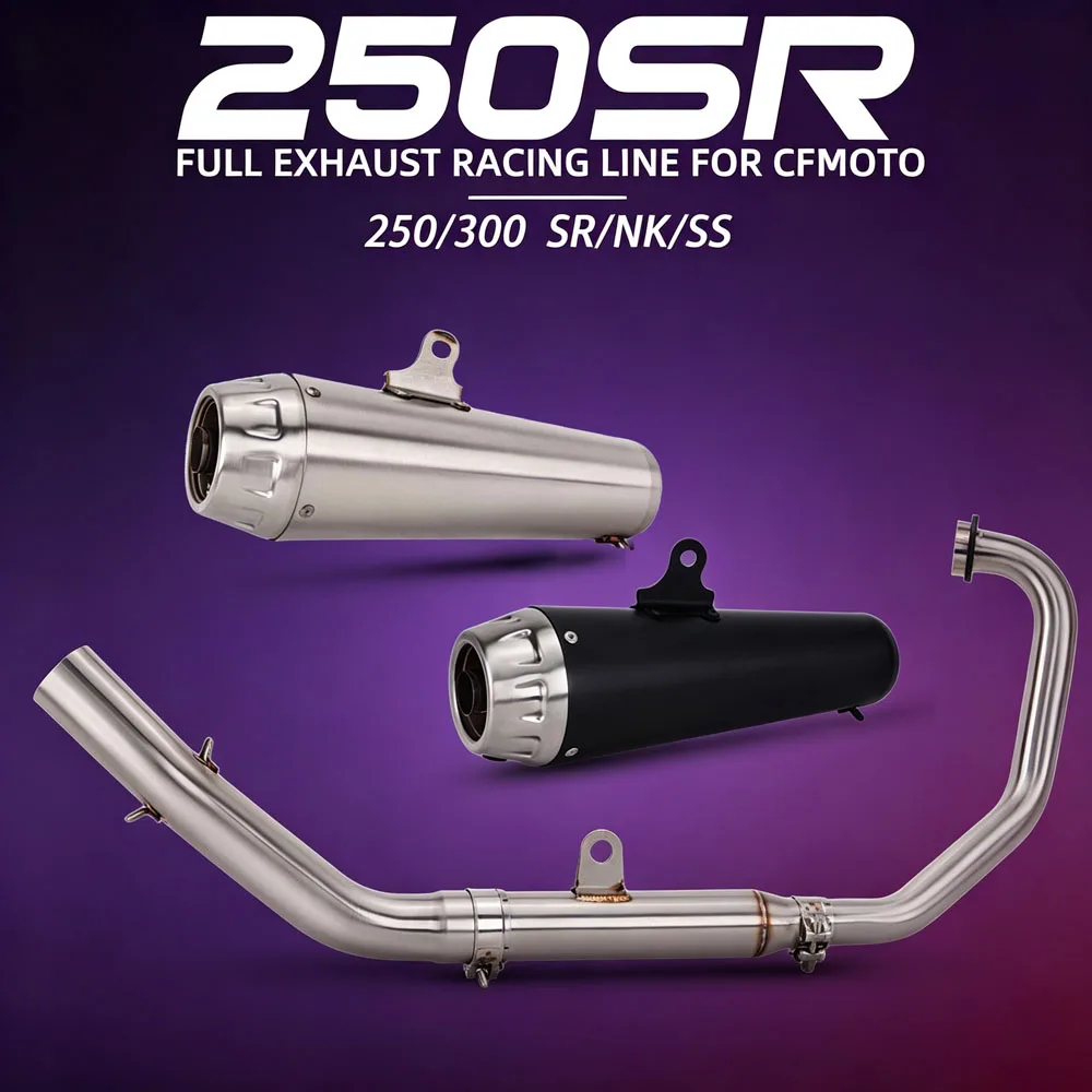 For CFMOTO 250SR 300SR 250NK 300NK 250SS 300SS Motorcycle Exhaust Full System Kit Manifold Headers Pipe Muffler With DB Killer