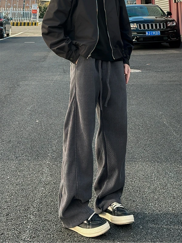 

Американские прямые повседневные брюки, мужские осенне-зимние модные свободные широкие брюки Cleanfit, длинные брюки в стиле ретро Fce Thi