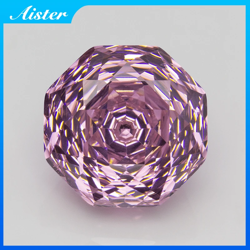 New 5A Pink Millennium Octagon Rose Cut Cubic Zirconia Loose Gemstones for Jewerly Making