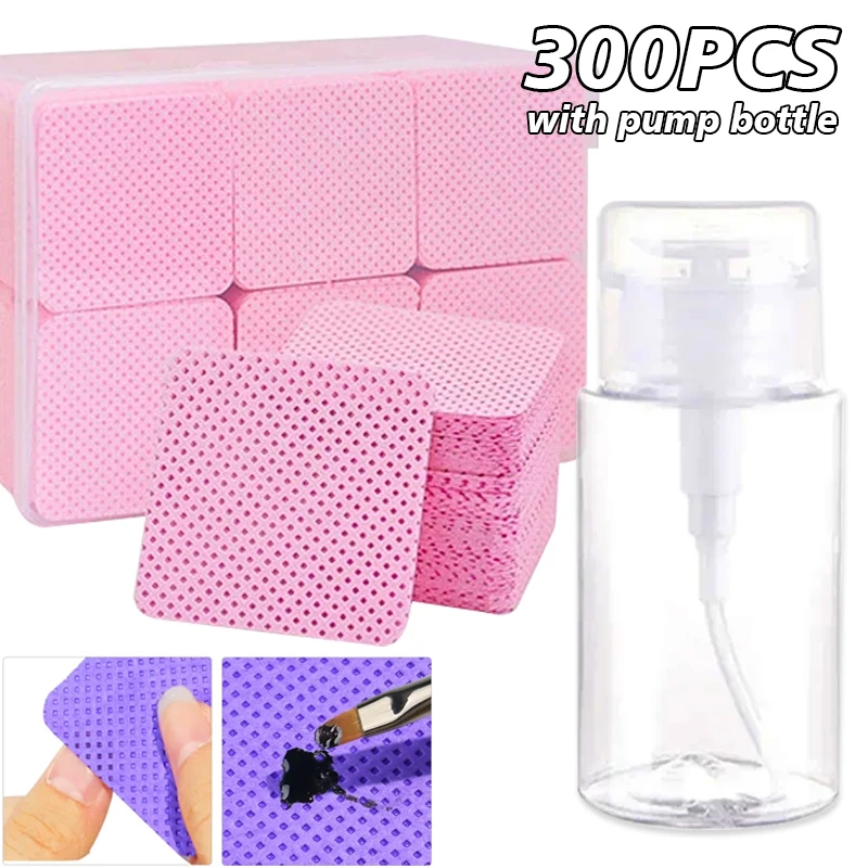 300-100 قطعة خالية من الوبر مناديل الأظافر جل مزيل الأنسجة خالية من الألومنيوم مسمار البولندية تنظيف منصات ل NaiArt الجمال تنظيف أداة العناية