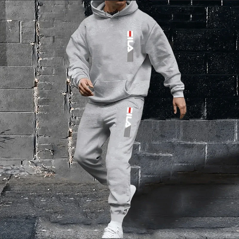 Men's hip hop hoodie + pants two-piece autumn and winter fashion clothing casual jogging fitness sportswear suit