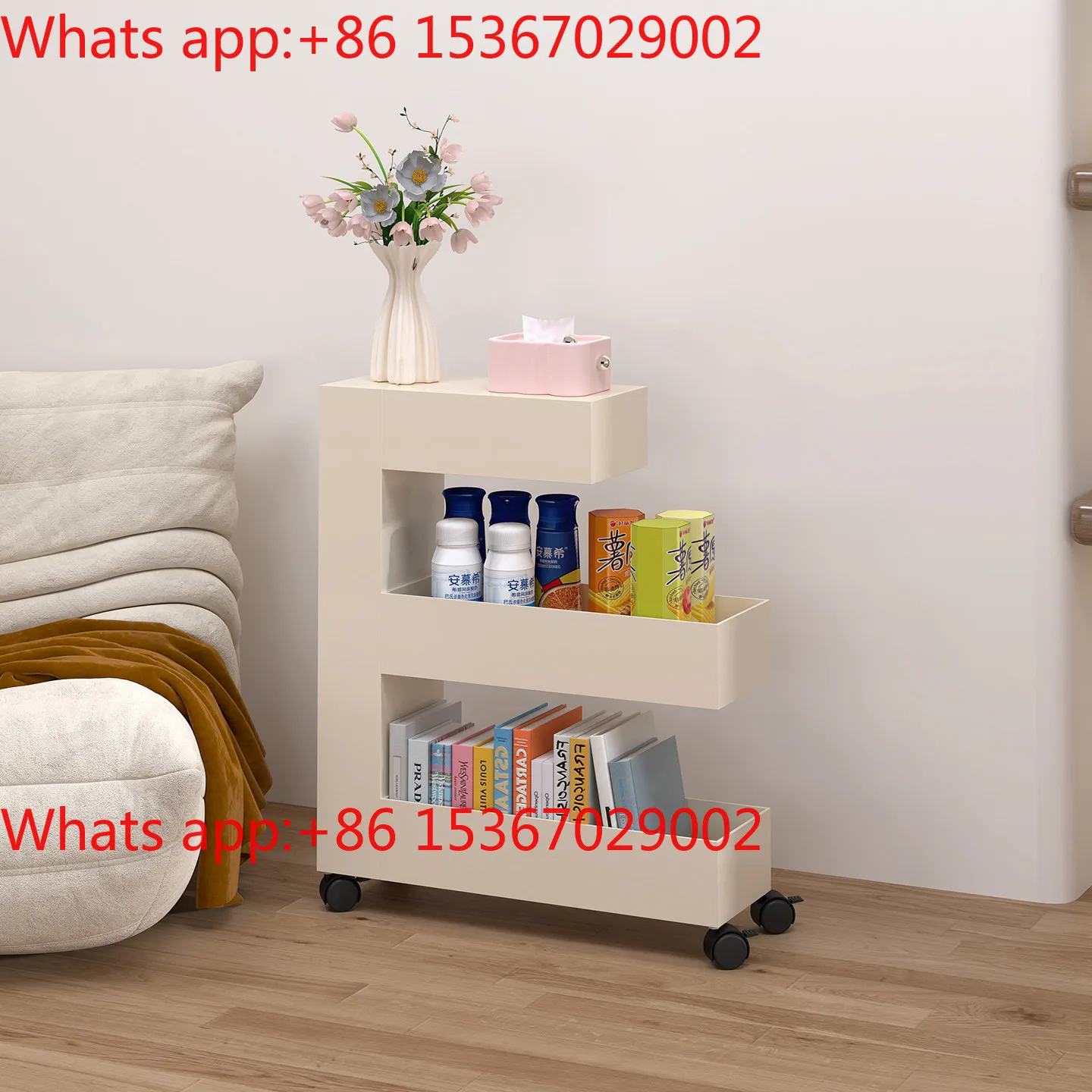 Bookshelf removable table narrow slit household living room bookcase floor to ceiling bay window book storage crevice shelf