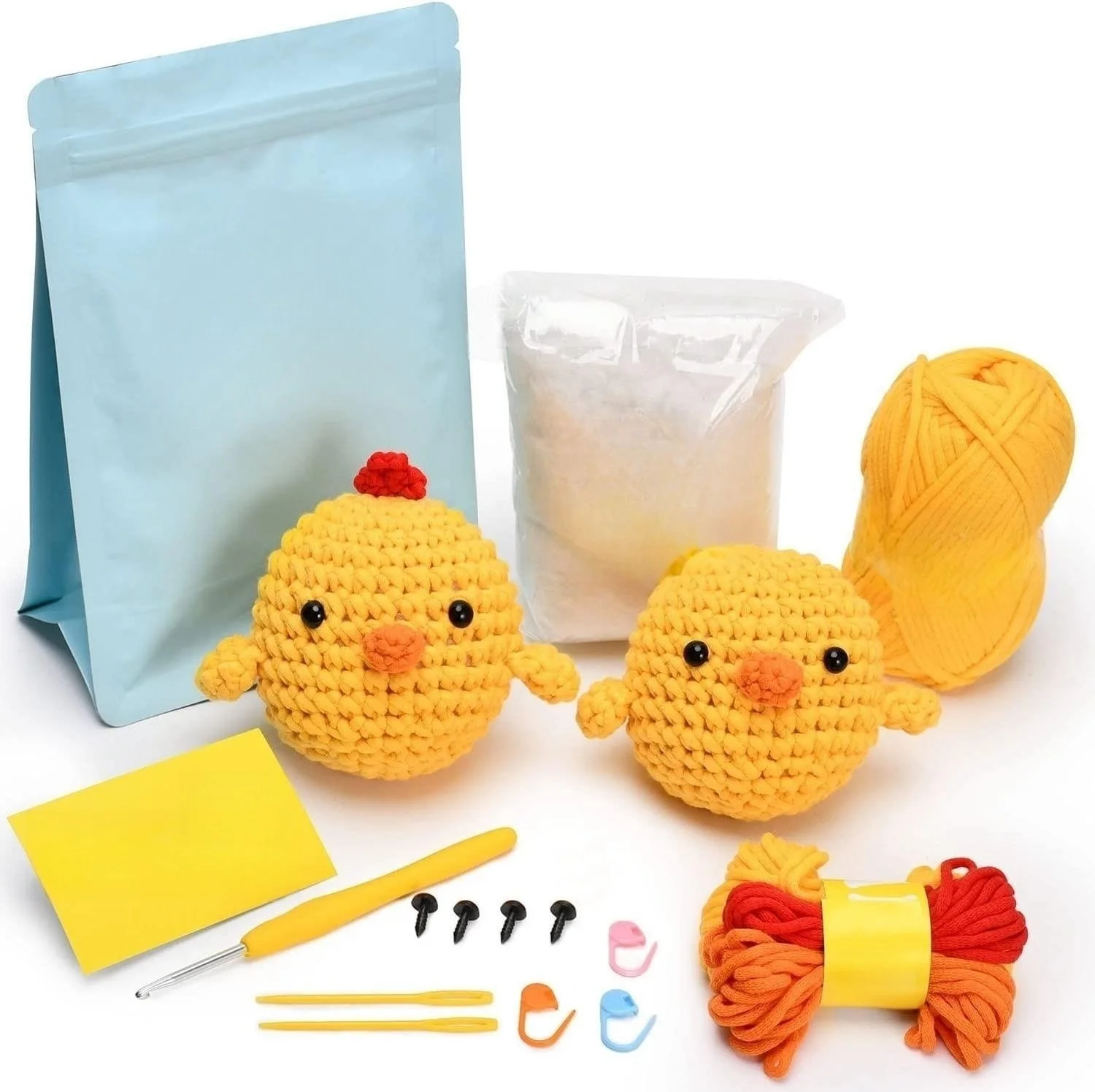 Chick DIY Crochet Kit with Easy Peasy Yarn DIY Knitting with Step-by-Step Video Tutorials Crocheting Amigurumi Doll Handmade