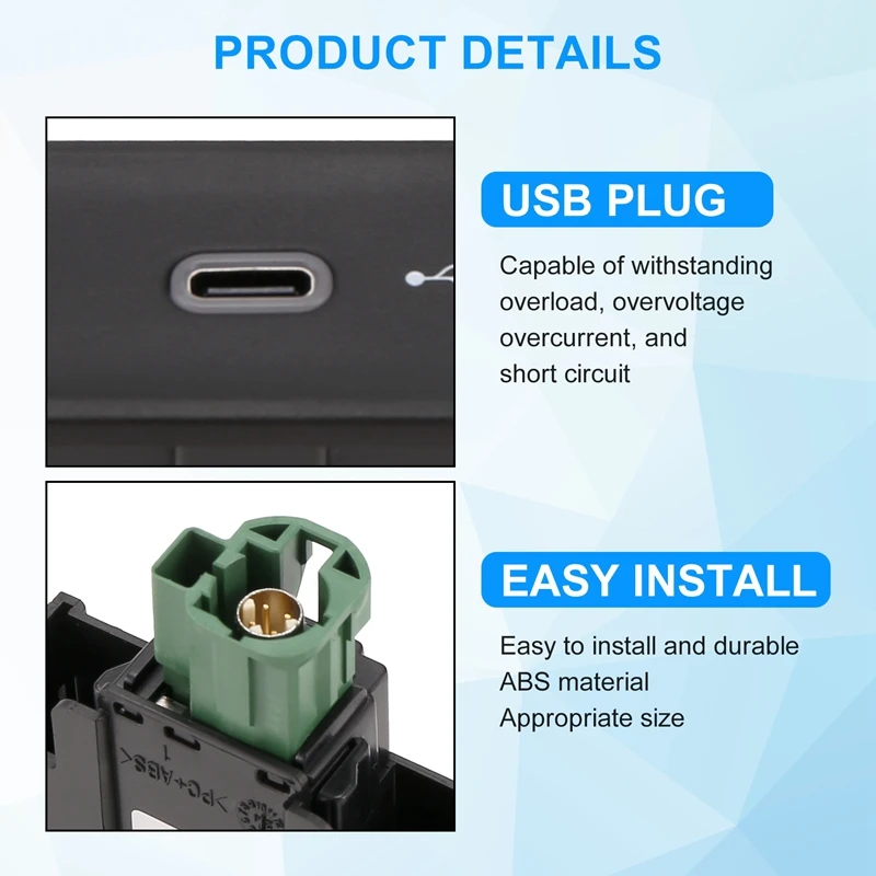 Car USB AUX Carplay MDI USB AMI Install Plug Socket Harness For VW Golf 7 5G0 035 222 F 5QD 035 726 E 3GD/ 5G0 035 222 E