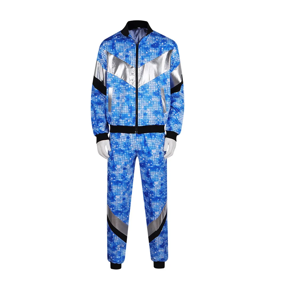 

Men's 80s Tracksuit Vintage Hip Hop 90s Retro Disco Cosplay Costume Halloween Carnival Party Clothing