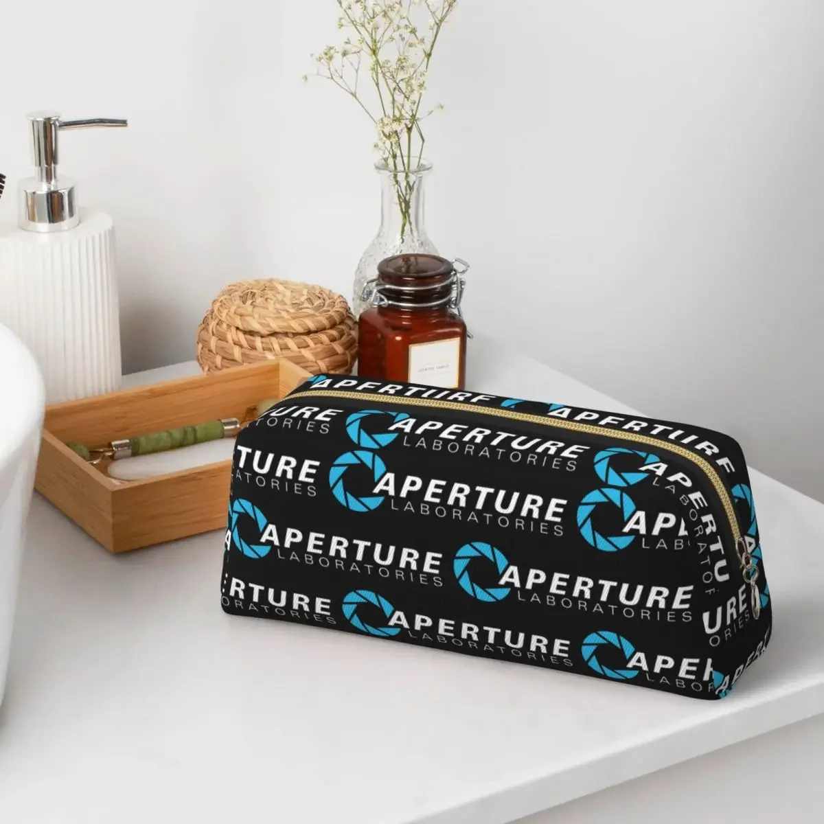 Aperture Science Laboratories Portal Pencil Cases Pen Box Pencil Bag Big Capacity Pencil Pouch Storage Stationery Supplies
