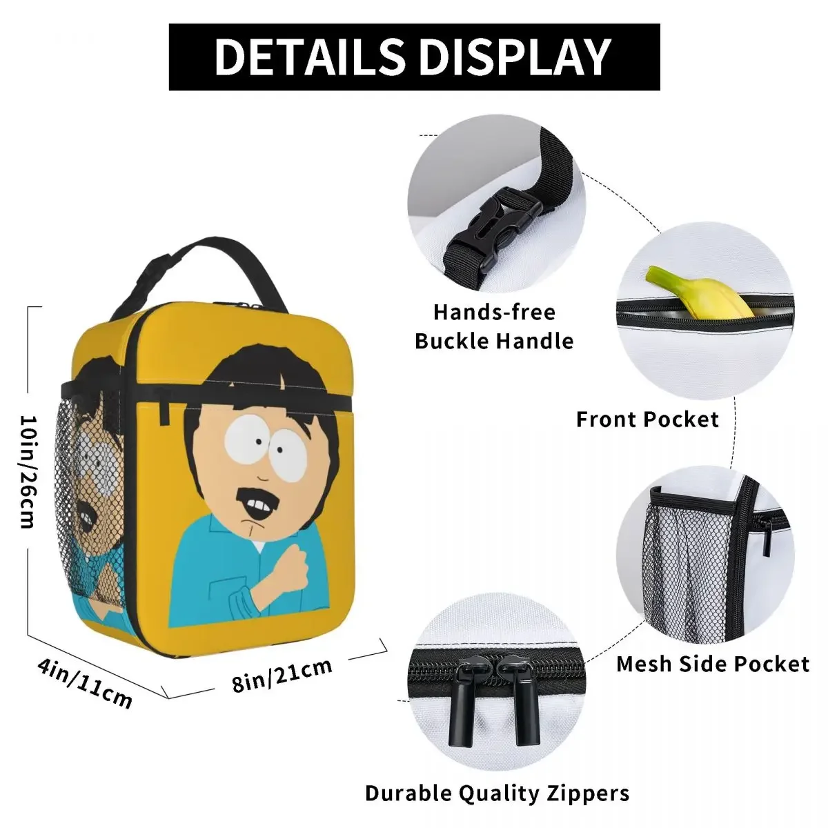 Adult Animated Comedy Movies SouthPark Thermal Insulated Lunch Bag Women Resuable Lunch Container for Picnic Storage Food Box