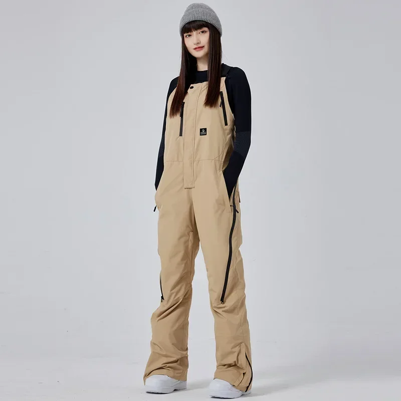 Outdoor Cold Resistant Skiing Trousers New 2025 Winter Ski Overalls Snowboard Waterproof Warm 3L Thick One-piece Pants Women Men