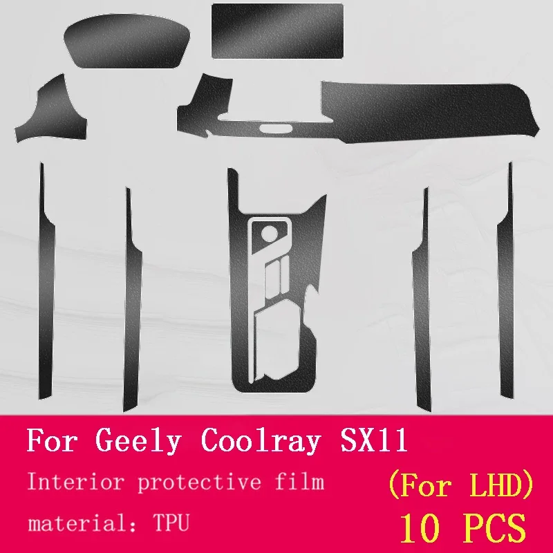 For Geely Coolray Anti-scratch Accessories Escape SX11 2018-2020 Car Interior Center Console Transparent TPU Protective Film