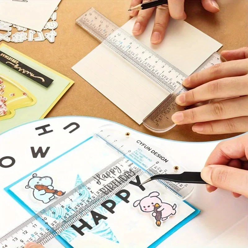 1pc Clear T-Square Ruler For Easy Reference While Crafting Must-have T-Square Ruler To Get Things Straight On Paper Cards