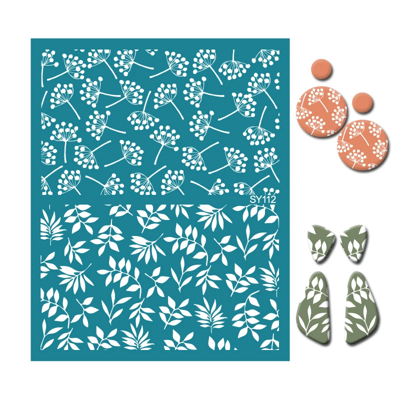 12x16cm Silk Screen Stencils for Polymer Clay Reusable Silkscreen Print Kit Mesh Stencils Transfer DIY Crafts Printing Jewelry