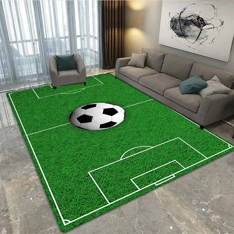 Alfombra con patrón de pista de fútbol para dormitorio, sala de estar, alfombra deportiva de fútbol para cocina, alfombrillas de piso, decoración