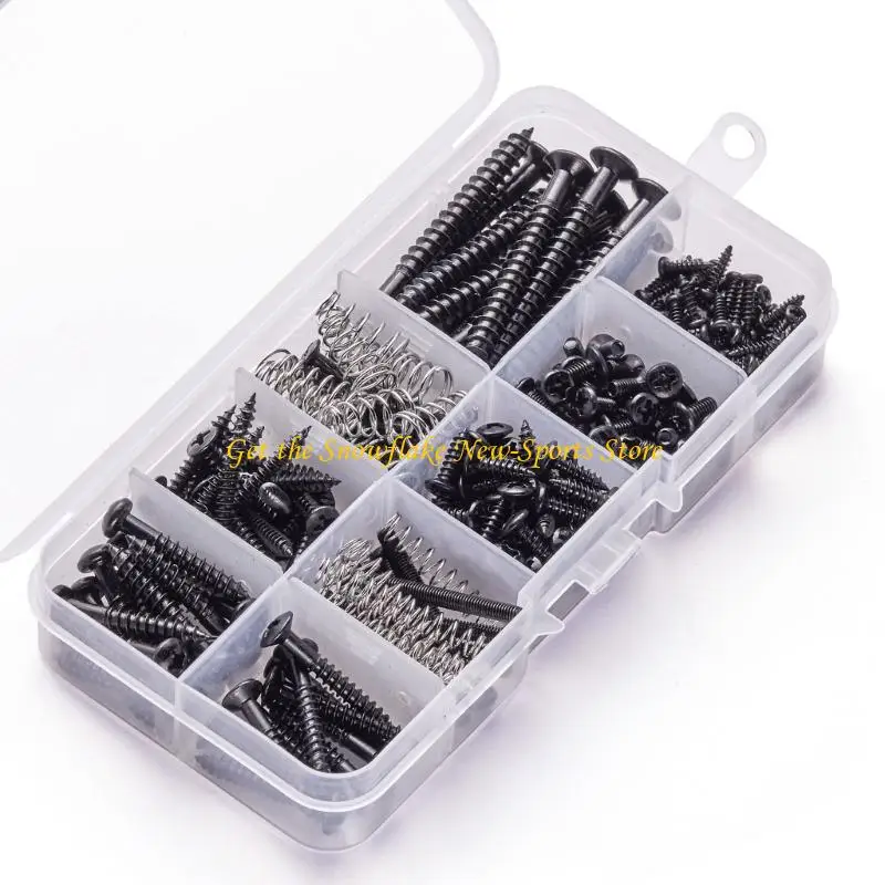 

E56D 173Pcs Guitar Screws 9 Types with Springs for Electric Guitar Bridge, Neck Plate
