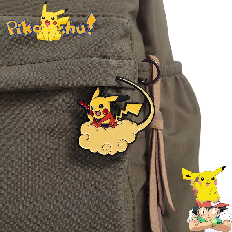 Fashion Trend Pokémoned Delicate Pikachu Cloud Enamel Pins Brooche Cartoon Badge on Backpack Hat Decoration Accessorie for Women