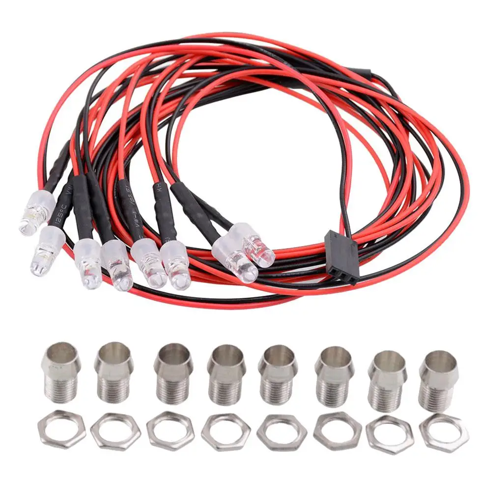 8 LED Light Kit Headlights Taillight for 1/5 1/8 1/10 1/ /16 RC DIY Parts