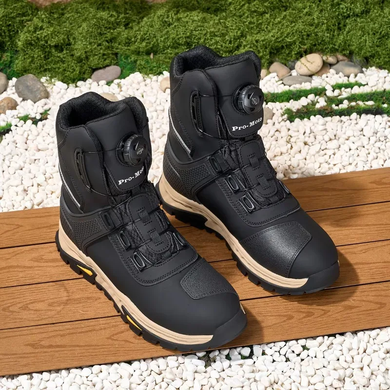 Motorcyclist Man Motorcycle Shoes Botas Breathable Anti-fall Rider Road Racing Casual Boot Gear Shift Rubber Sole Reflective