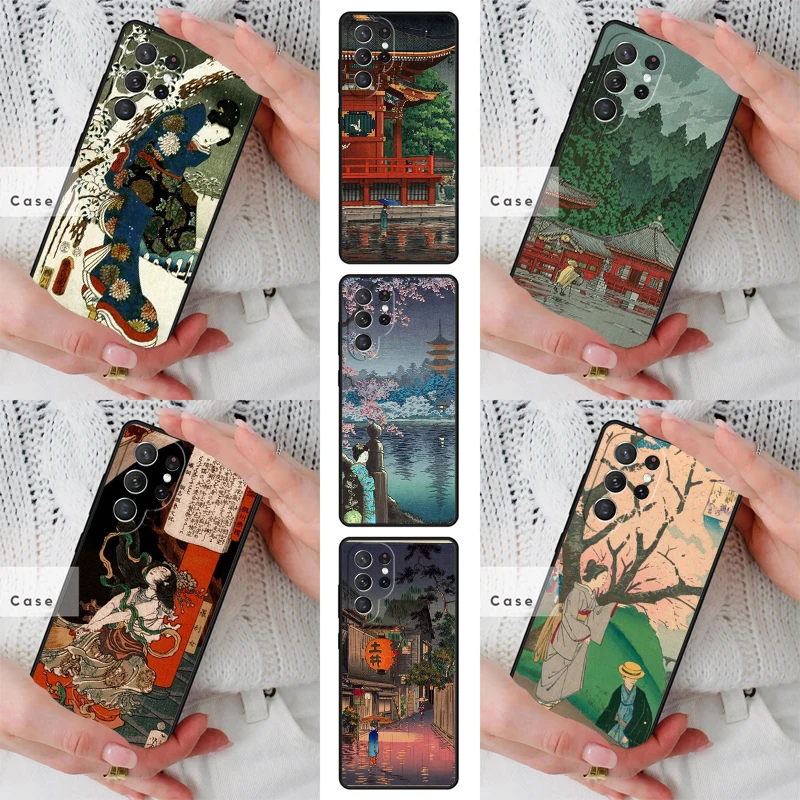 Japanese Ukiyo-e Art SOFT TPU Phone Case for Samsung Galaxy S26 S25 S24 S23 S22 S21 S20 Note10 Plus FE Ultra Cover