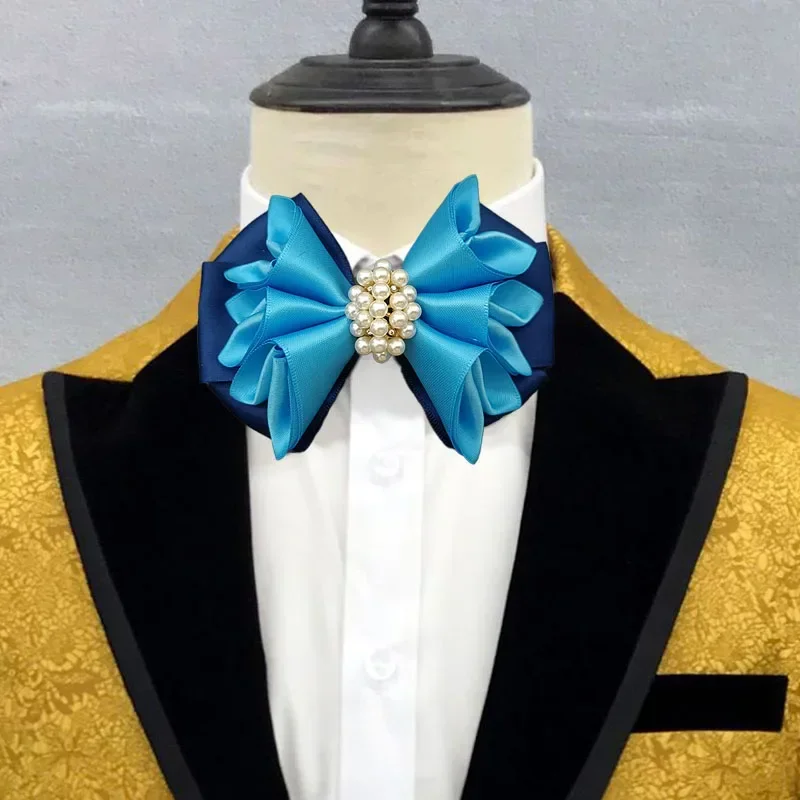 

British Men's Wedding Bow Tie Korean Suit Shirt Accessories Original Design Handmade Jewelry Gifts Fashion Pearl Crystal Bow-tie