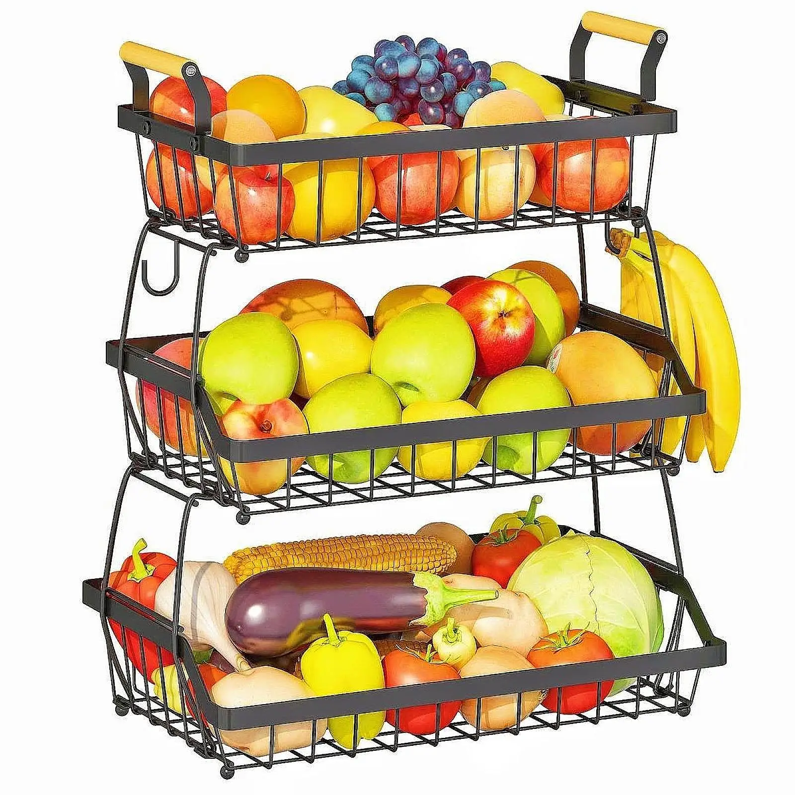 

Countertop Fruit Basket Multi Tier Snacks Serving Stand for Countertop Party