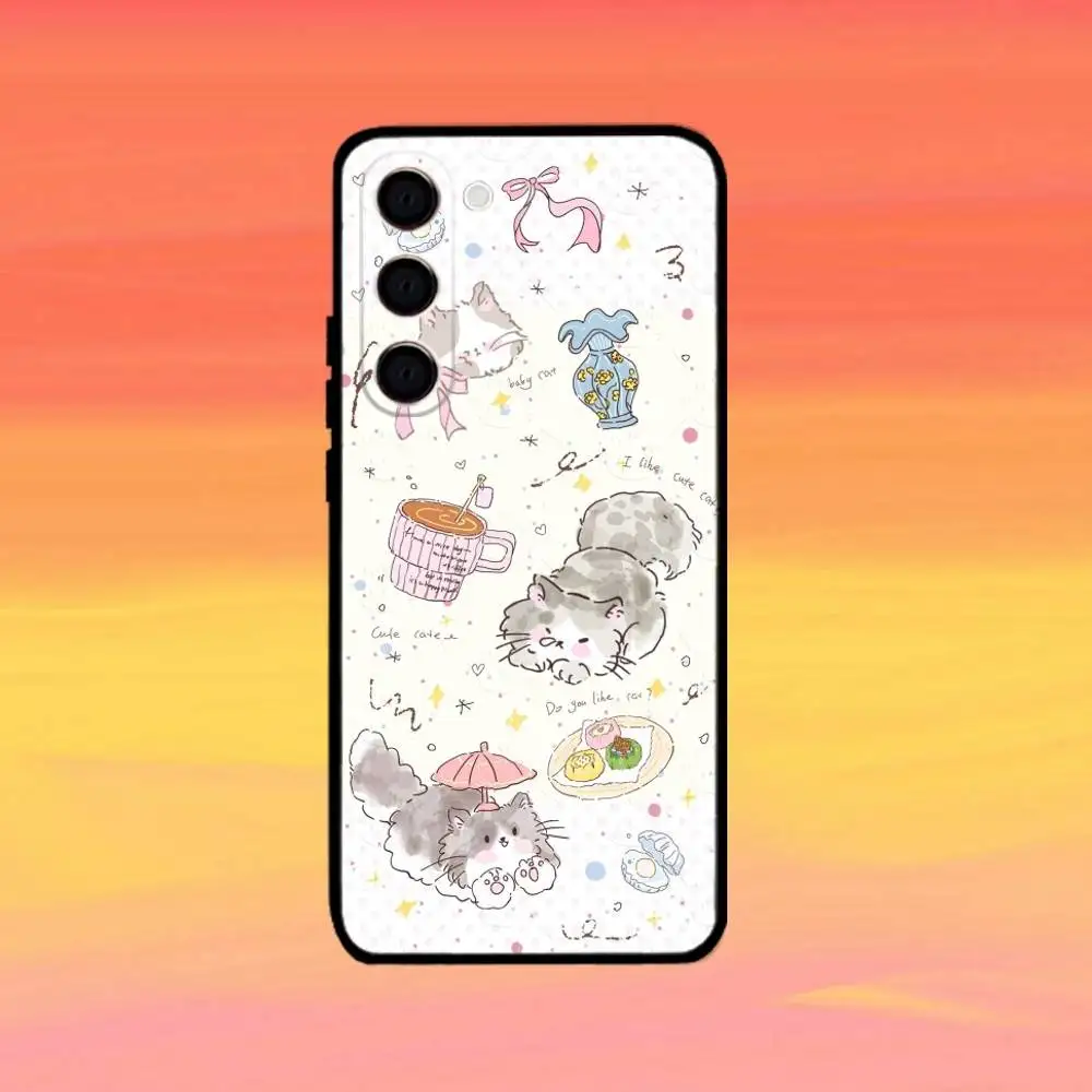 حافظة هاتف لطيفة على شكل حرف K لهاتف سامسونج جالاكسي A73، A72، A71، A70، A53، A52، A51، غطاء أسود ناعم آخر #5