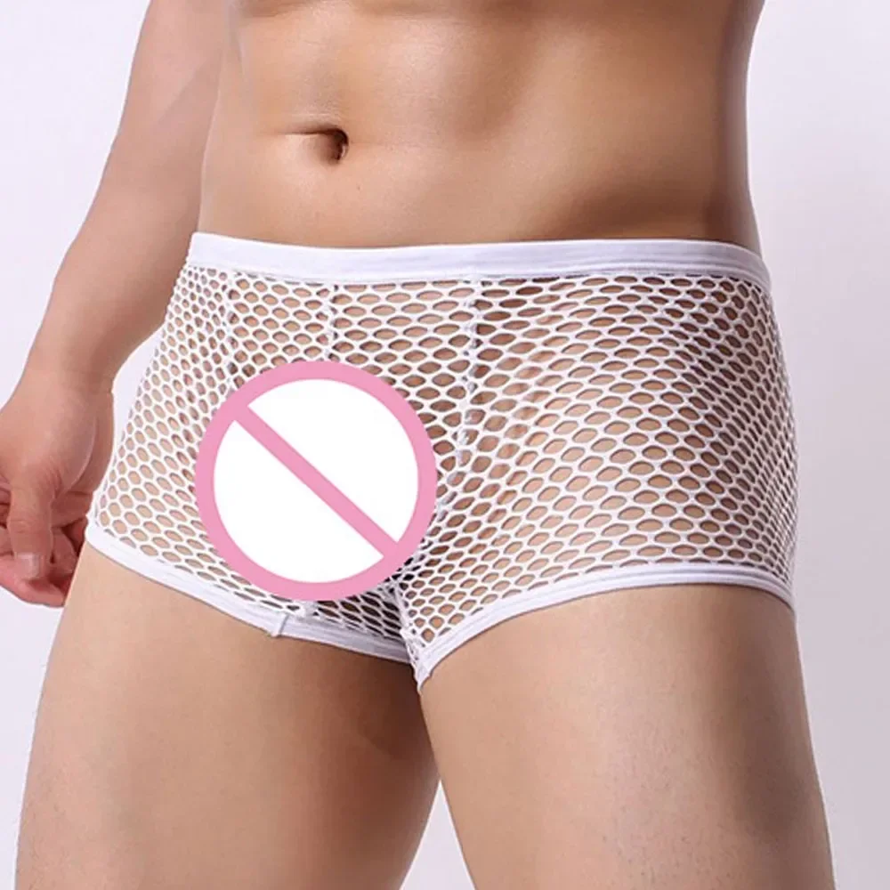 Men\'s Fishnet Underwear Transparent Underwear Sexy Comfortable Underwear Hollow Out See Through Sensual Bikini Men\'s Panties