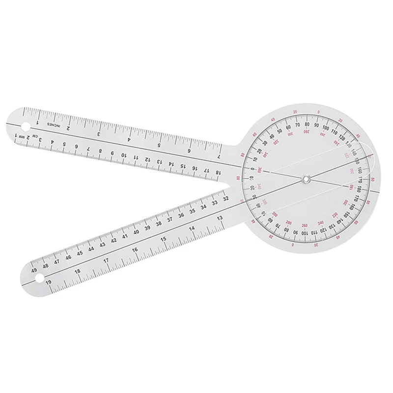 GTBL 6 Stuk Goniometer 6/8/12 Inch Ergotherapie Gradenboog Tool Meten Hoek Heerser 360 Graden Universele