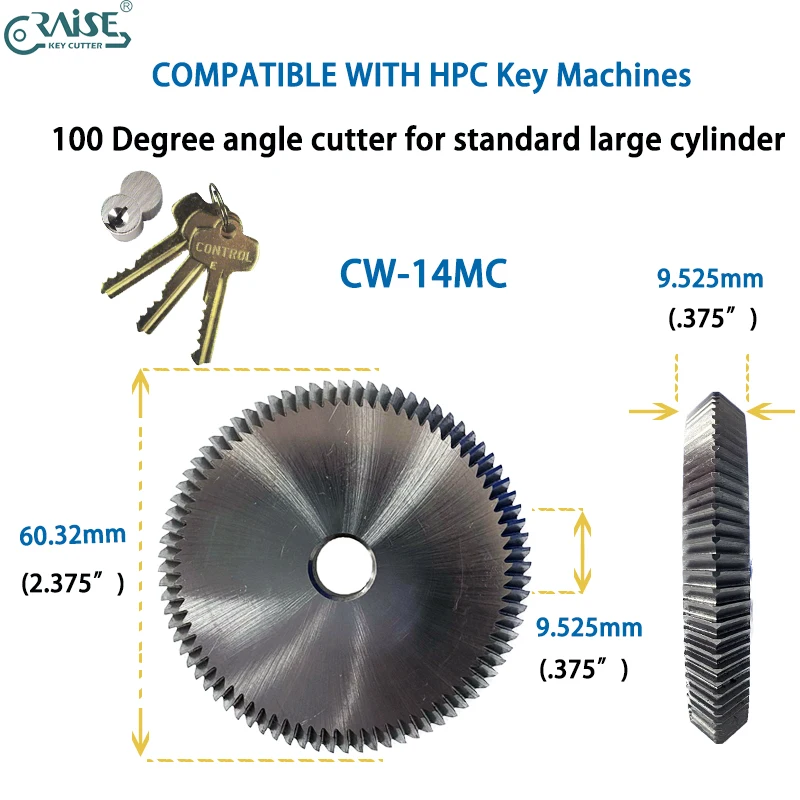 HPC Key Cutter CW-14MC 100º large cylinder on commercial and residential  keys for HPC Key Machine Locksmith Tools