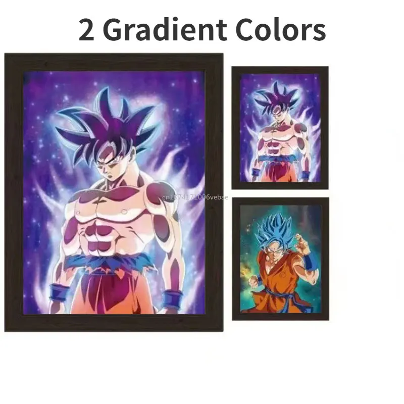 3D Anime Lenticular Printing Dragon Ball Stereo Gradient Decorative Painting 3D Print Painting Frame Mural for Modern Home Wall