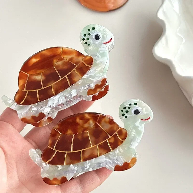 

New Refreshing Animal Series Grab Clip Acetate Hair Claw Turtle Creative Disc Hair Crab Clip Female Hair Accessories