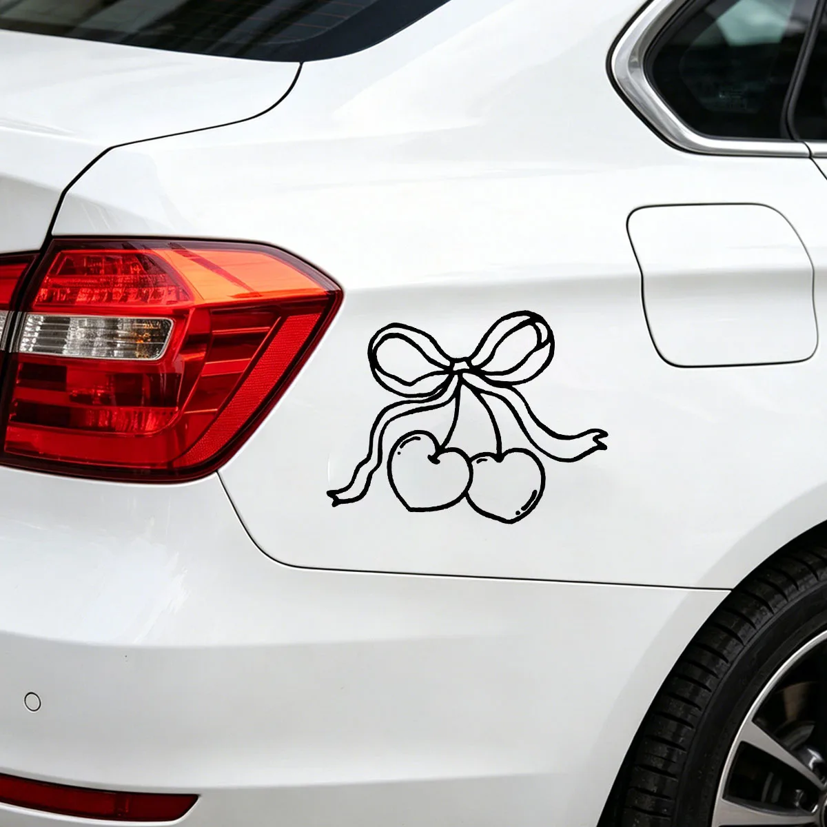 Cherry bow car stickers - feminine fun style, bow stickers, car decoration stickers