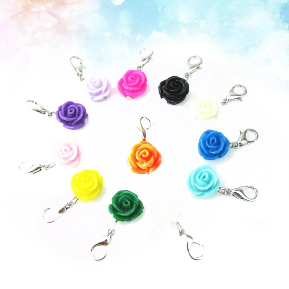 

20 Pcs Necklace Rose Pendant Miniature Beads Jewelry Charms Bulk Accessories Flower Making