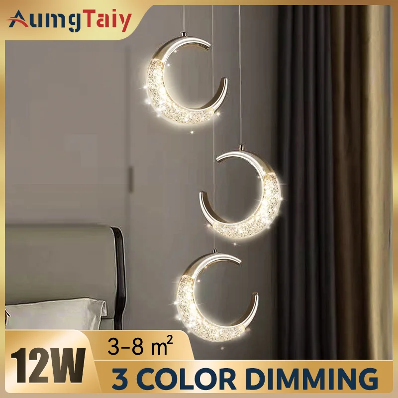 

Moon Led Pendant Lights Hanging Lamp Indoor Lighting For Bedside Living Dining Room Kitchen pendente iluminação Light